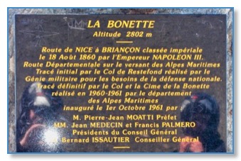 Col de la bonette Panneau