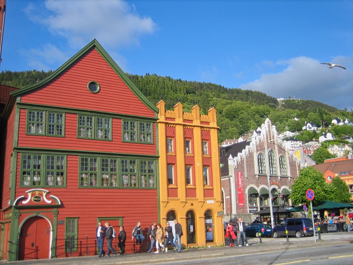Bergen vue de carte postale