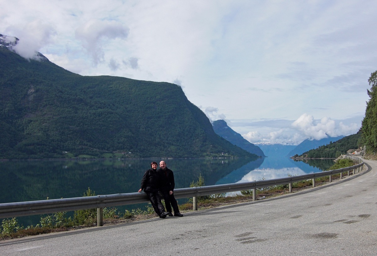 Selfie au bord du Lustrafjorden 
