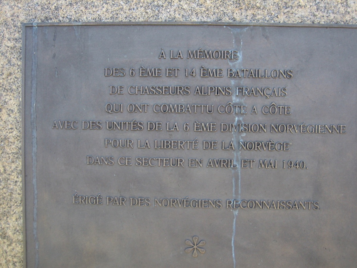 Bataille de Narvik (Plaque en Français)